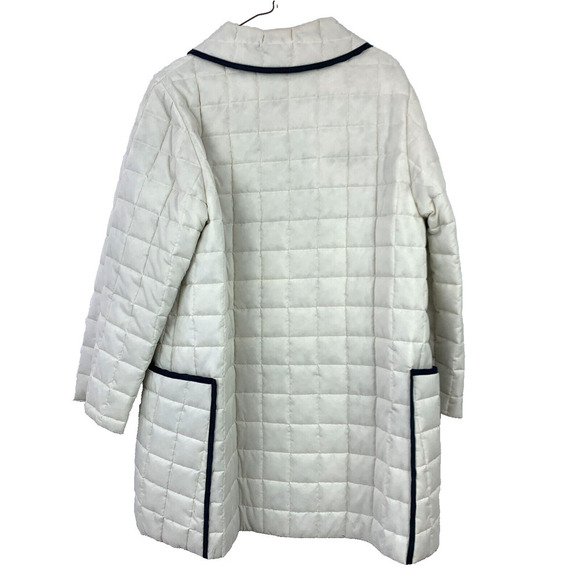 Vintage White Bear of St Paul Minnesota Navy Quilted Button Puffer Coat Medium - Picture 3 of 5